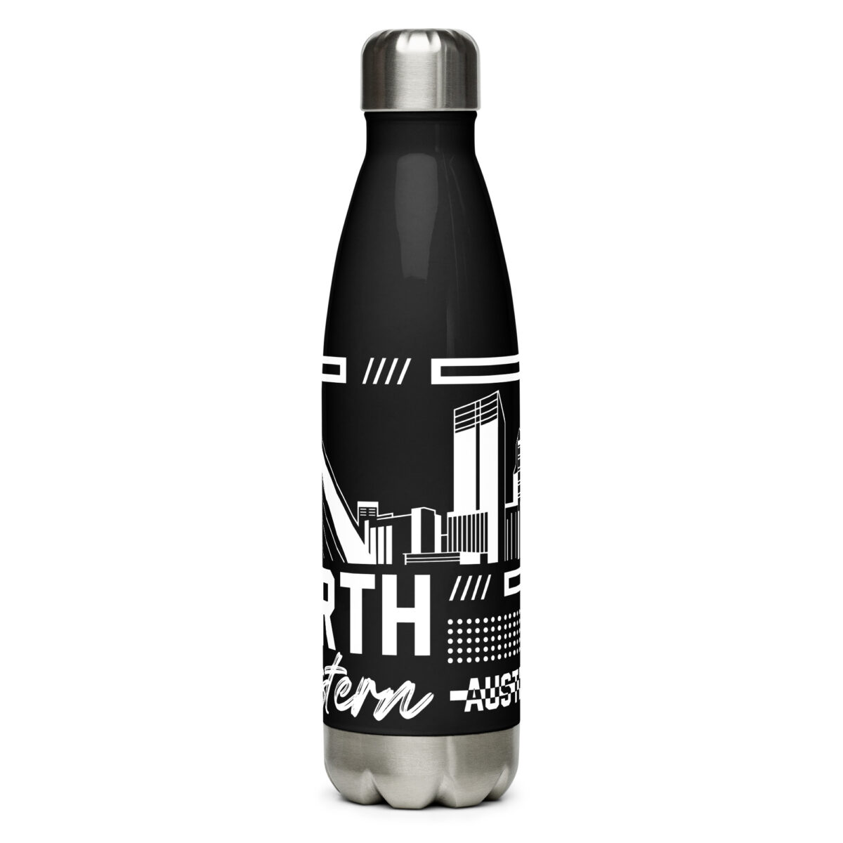 stainless steel water bottle black 17oz front 64a59aee099fe