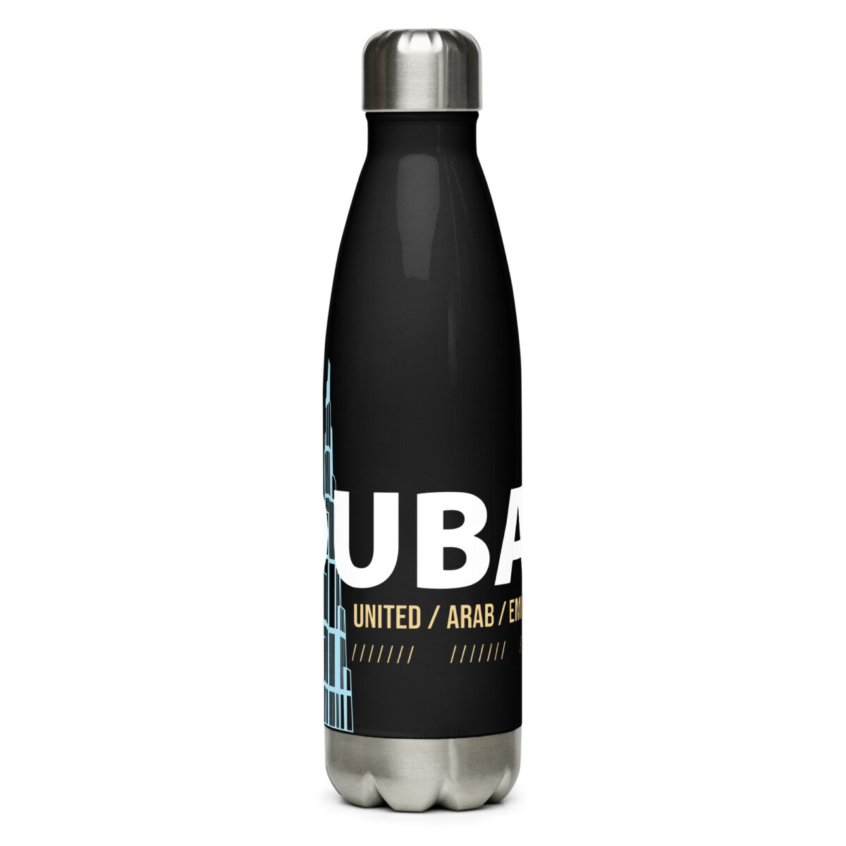 stainless steel water bottle black 17oz front 64a6a4c555988