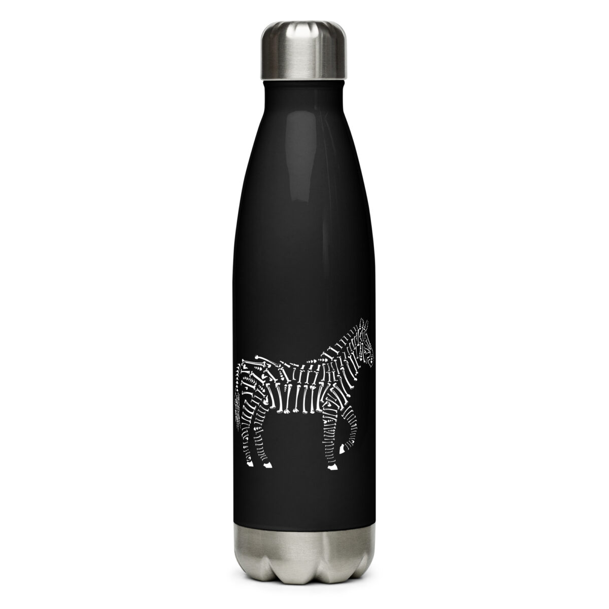 stainless steel water bottle black 17oz front 64abf08802297