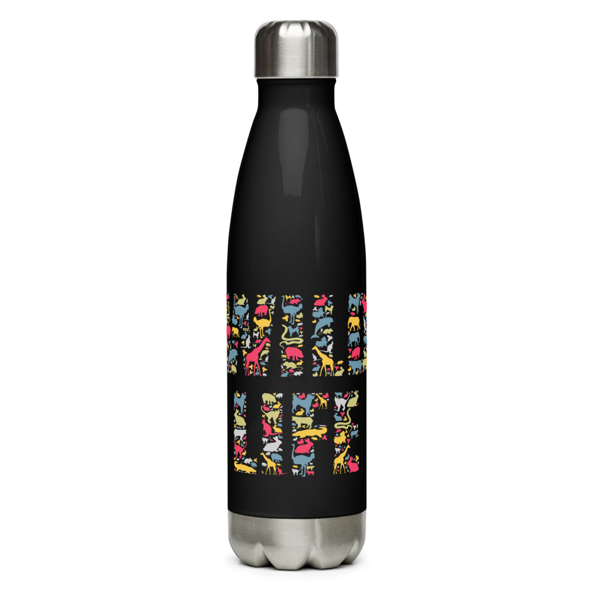 stainless steel water bottle black 17oz front 64abf1ab68bf0