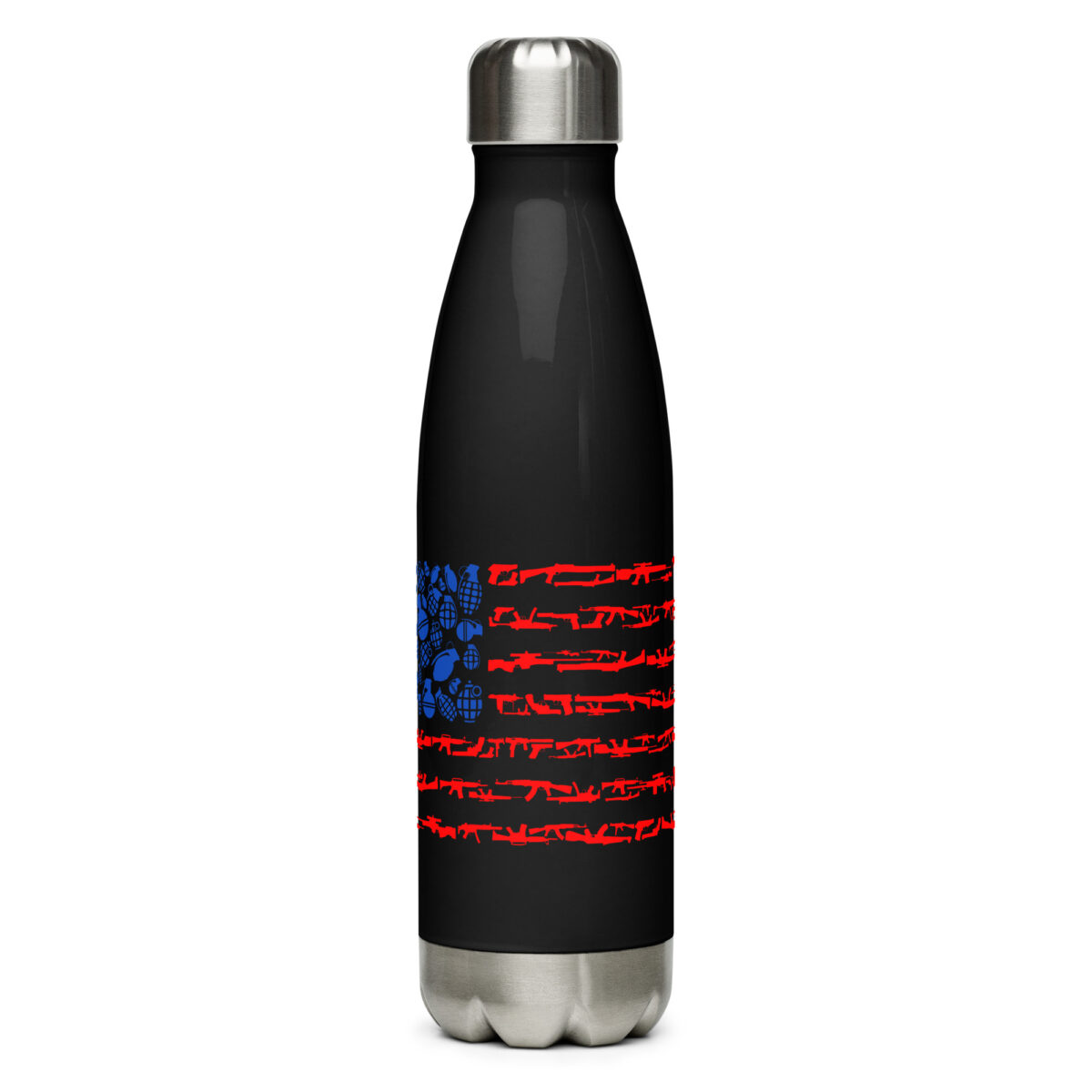 stainless steel water bottle black 17oz front 64abf2e449aca