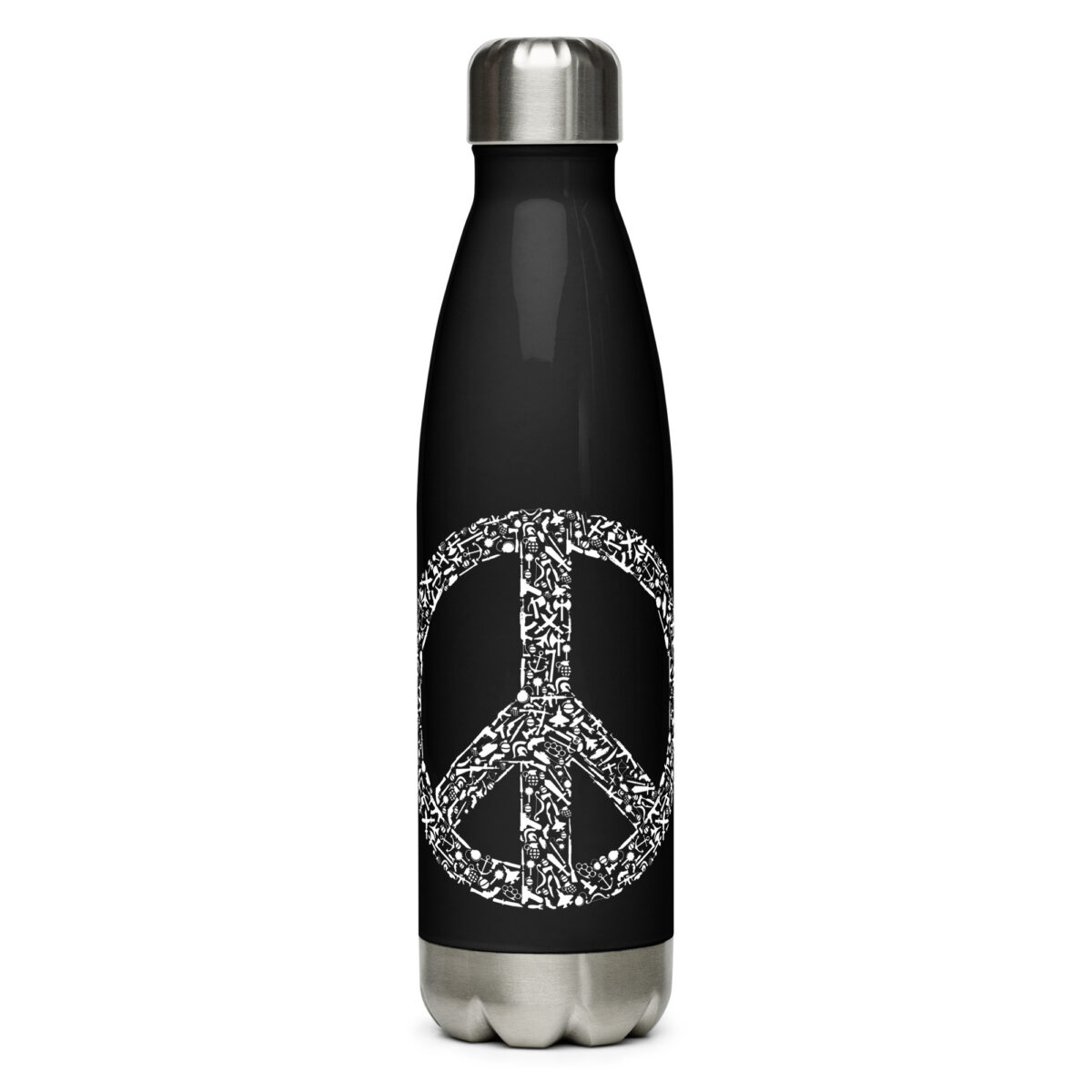 stainless steel water bottle black 17oz front 64abf32f03949