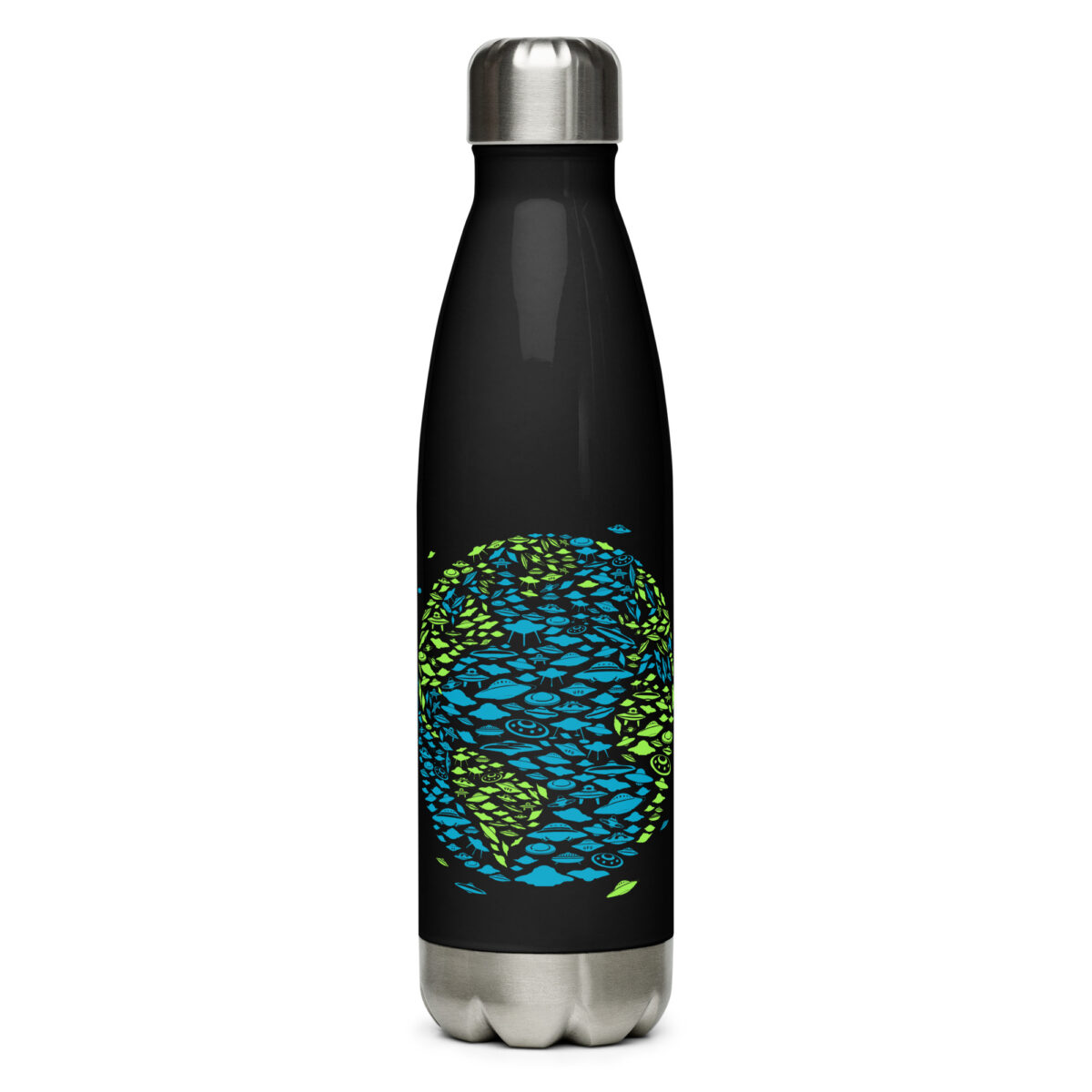 stainless steel water bottle black 17oz front 64abf39a99647