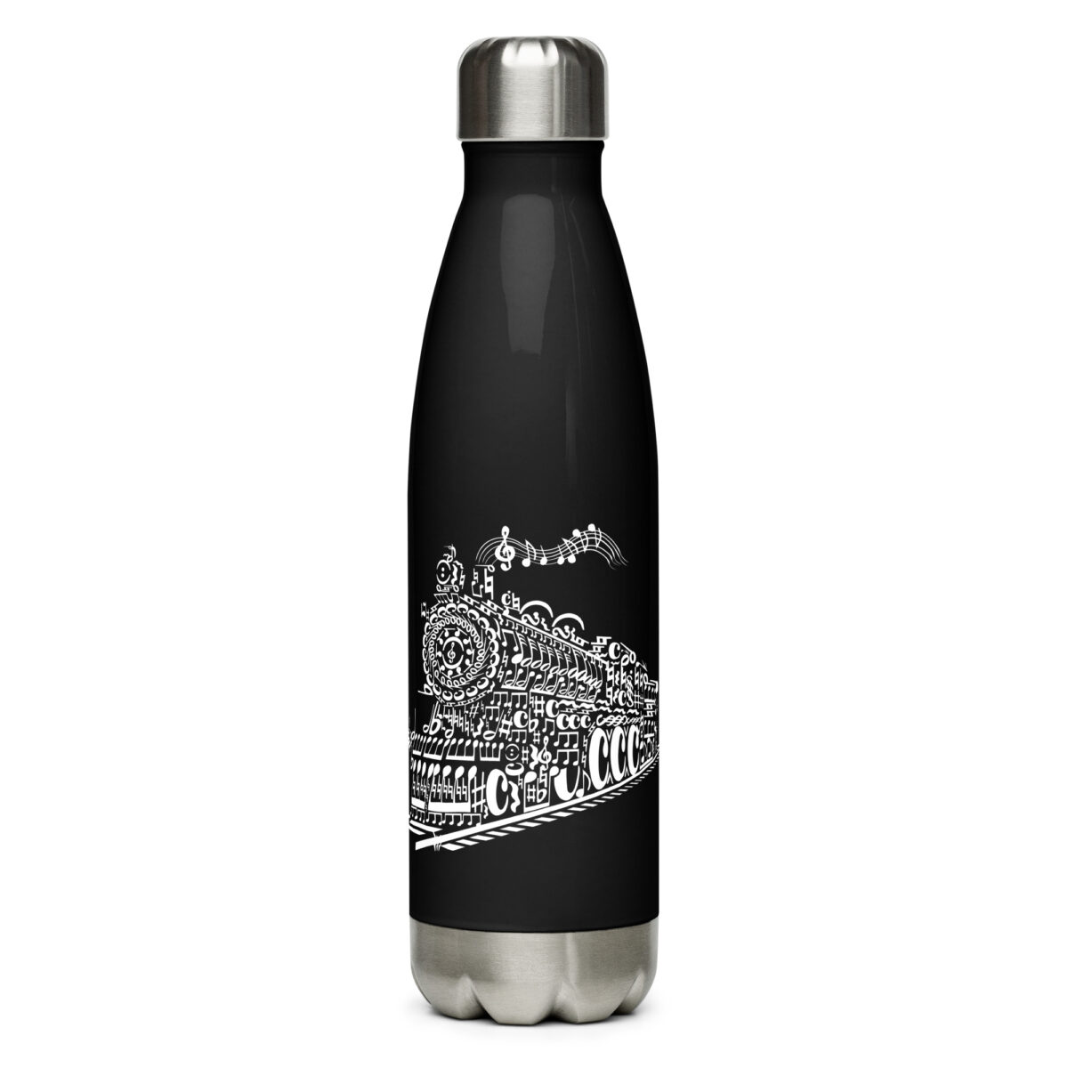 stainless steel water bottle black 17oz front 64abf4aad81e5