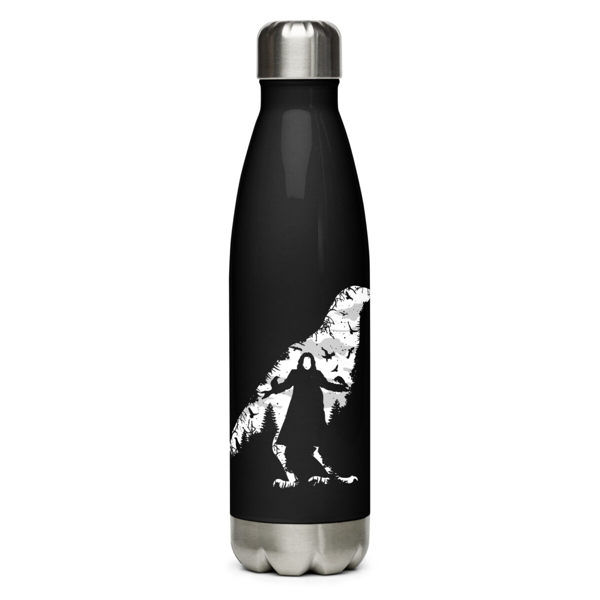 stainless steel water bottle black 17oz front 64abf63556b06