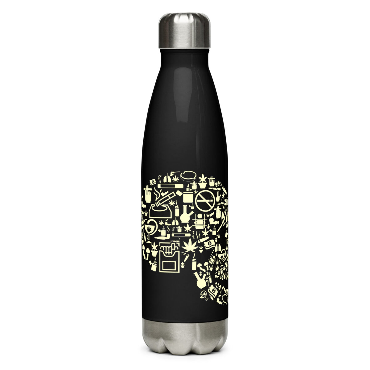 stainless steel water bottle black 17oz front 64abf91db64be