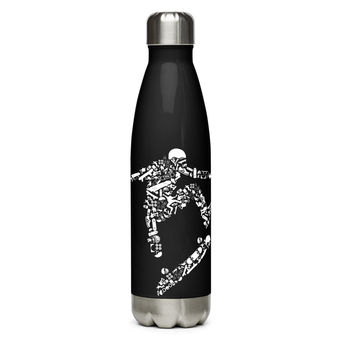 stainless steel water bottle black 17oz front 64abfb34dce99