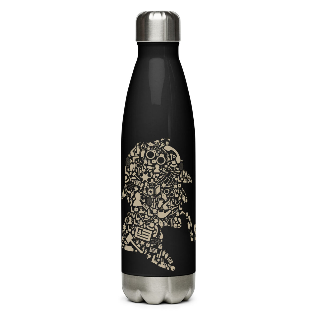 stainless steel water bottle black 17oz front 64abfb95ae629