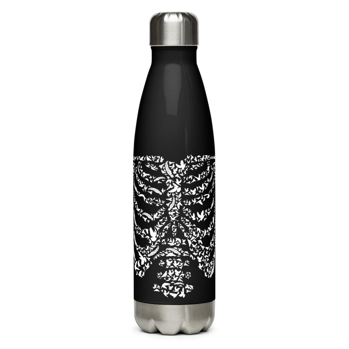 stainless steel water bottle black 17oz front 64abfcc6069a7