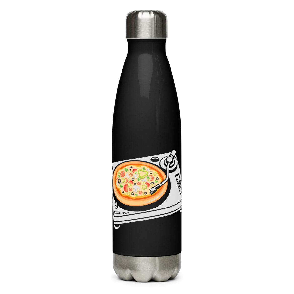 stainless steel water bottle black 17oz front 64ac00945170a