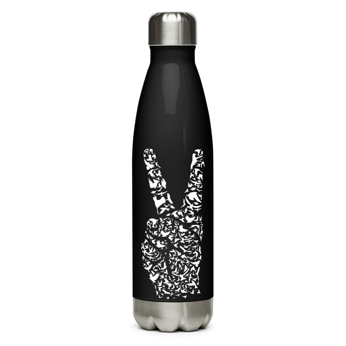 stainless steel water bottle black 17oz front 64ac00fb1f91c