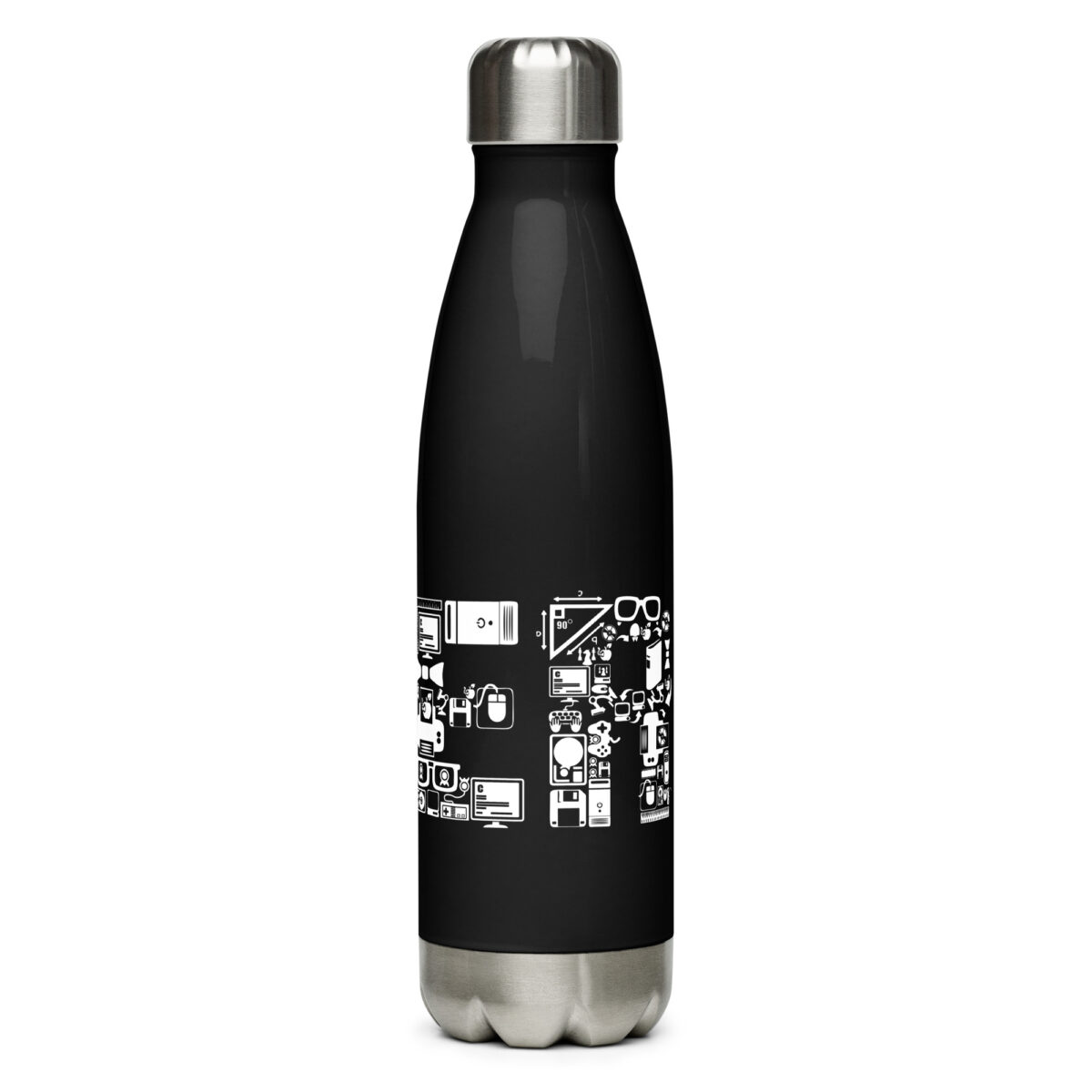 stainless steel water bottle black 17oz front 64ac014f58f6b