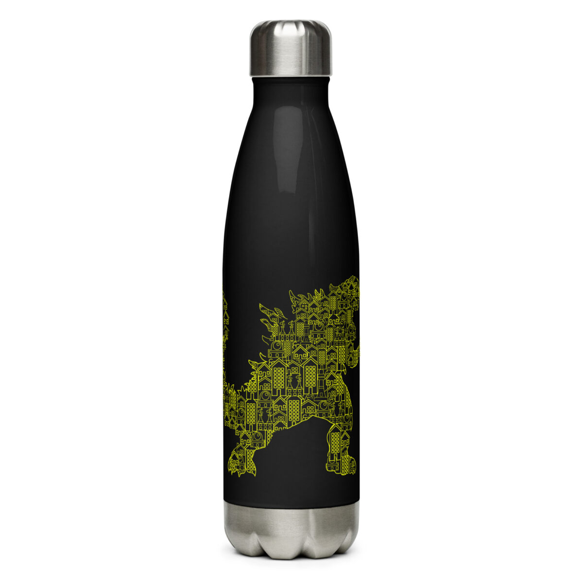 stainless steel water bottle black 17oz front 64ac04d5761b5