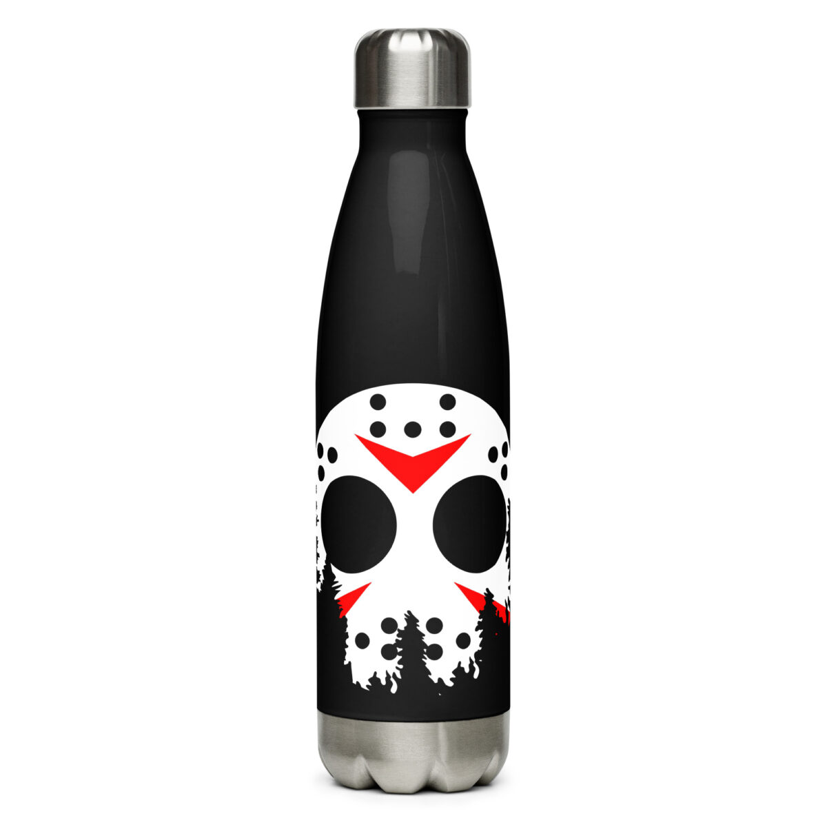 stainless steel water bottle black 17oz front 64ac05297485e