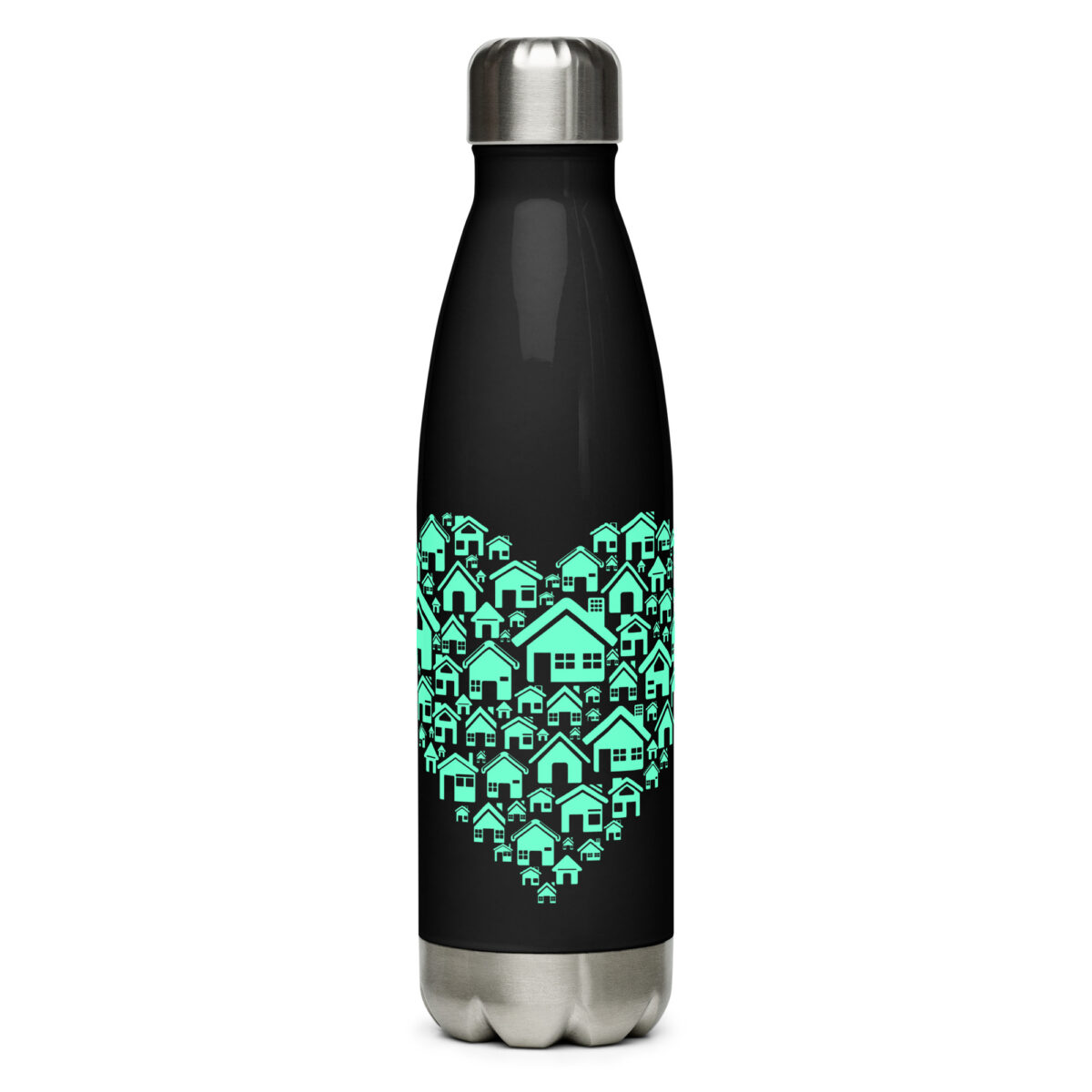 stainless steel water bottle black 17oz front 64ac0613d323f