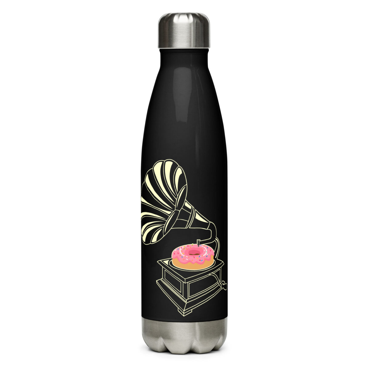 stainless steel water bottle black 17oz front 64ac235792a7c