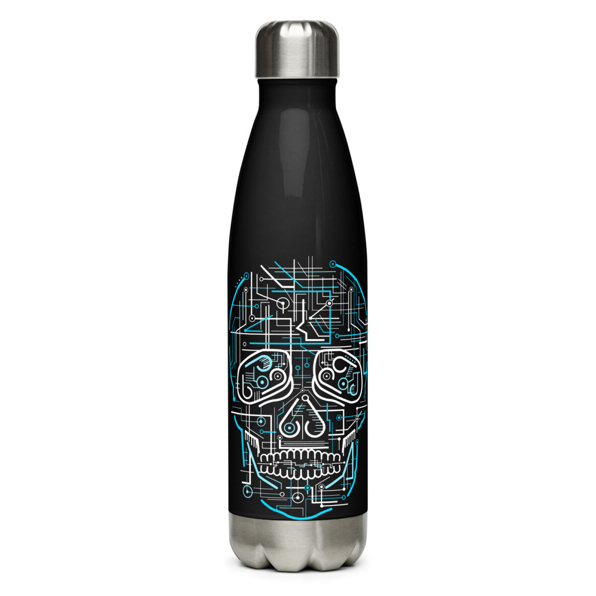 stainless steel water bottle black 17oz front 64ac2a4b12346