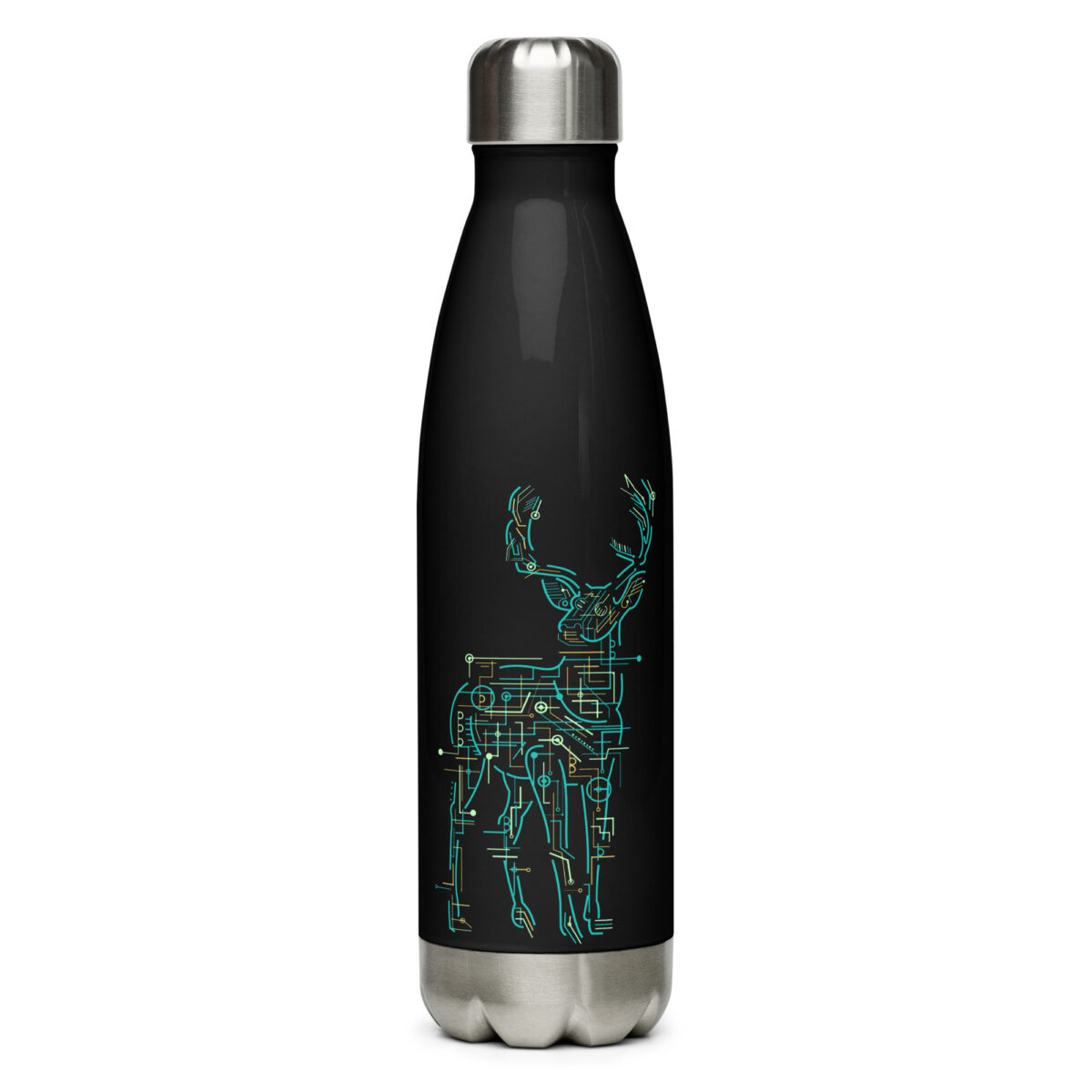 stainless steel water bottle black 17oz front 64ac2b6dcebef