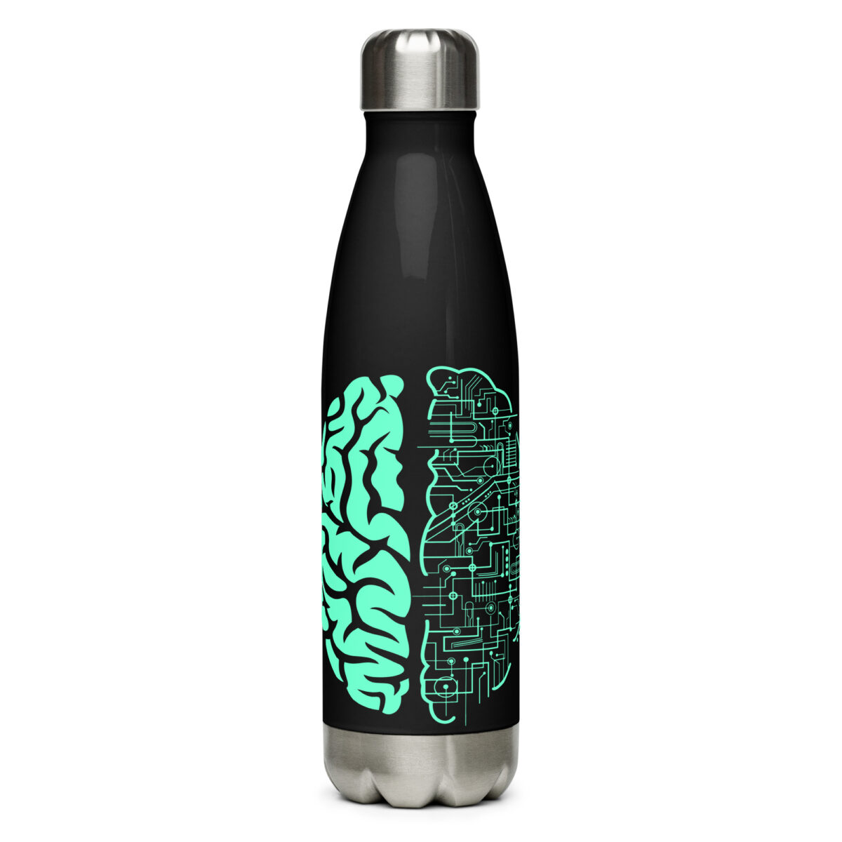 stainless steel water bottle black 17oz front 64ac2bcdae659