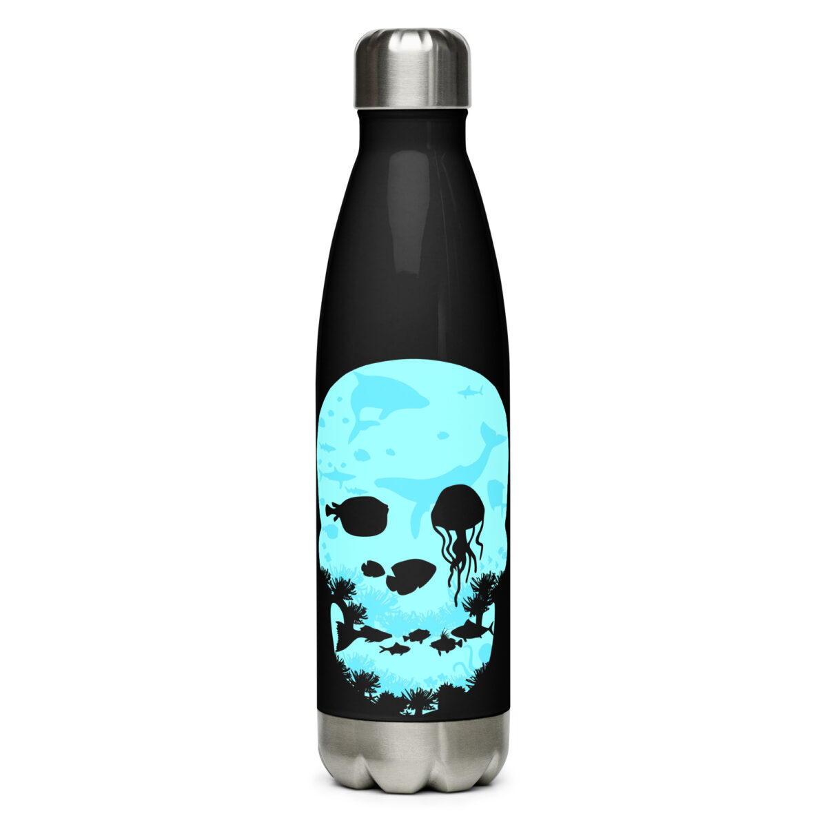 stainless steel water bottle black 17oz front 64ac2f9092ebf