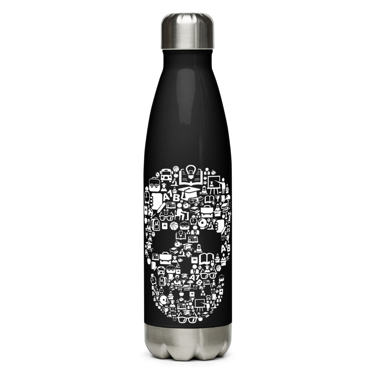 stainless steel water bottle black 17oz front 64ac3051425ee