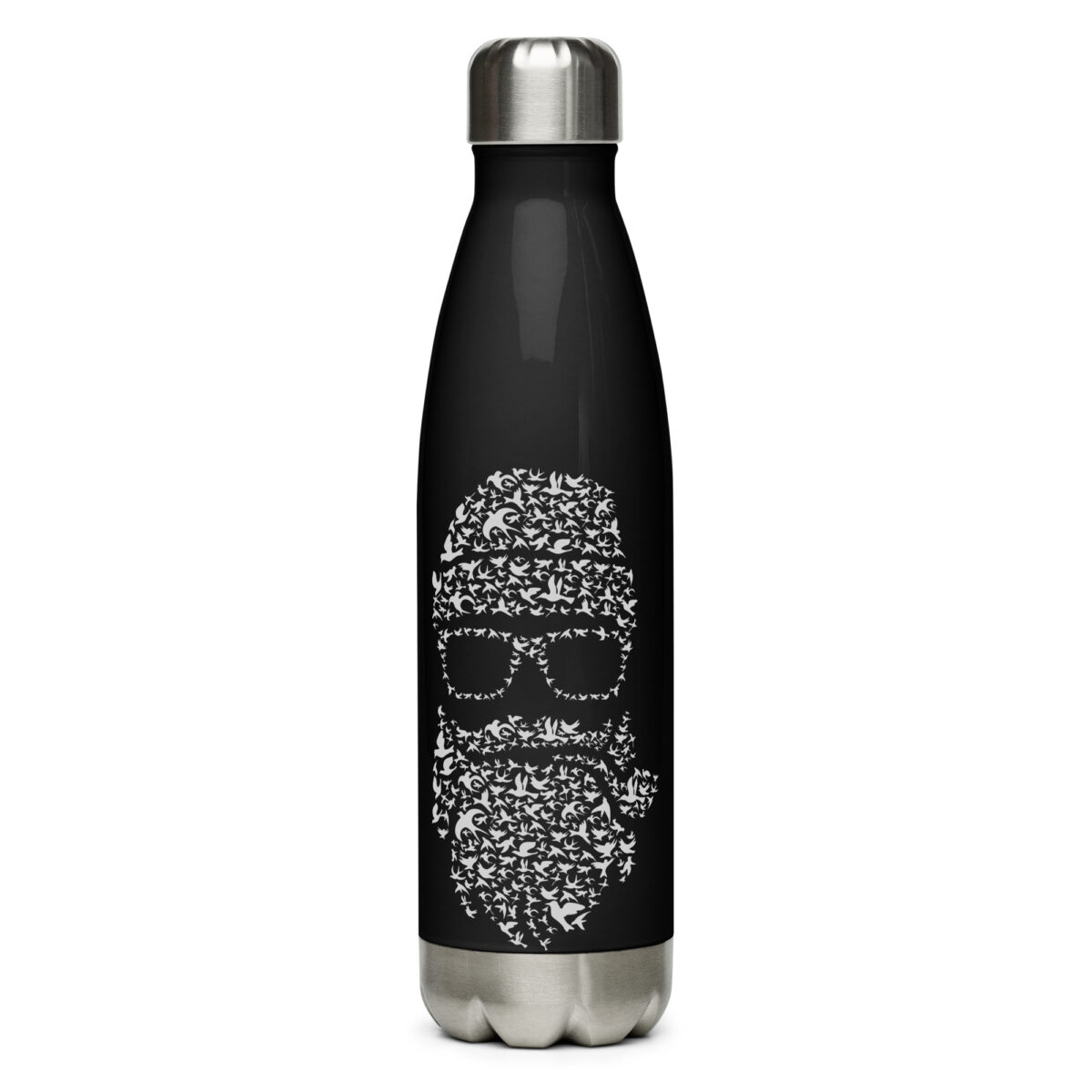 stainless steel water bottle black 17oz front 64ac34ddb294e