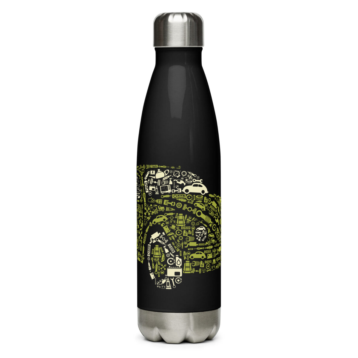 stainless steel water bottle black 17oz front 64ac364cf3e11