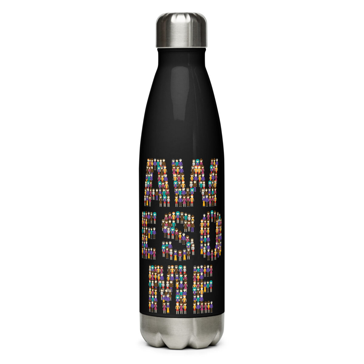 stainless steel water bottle black 17oz front 64ac384bb4cdb