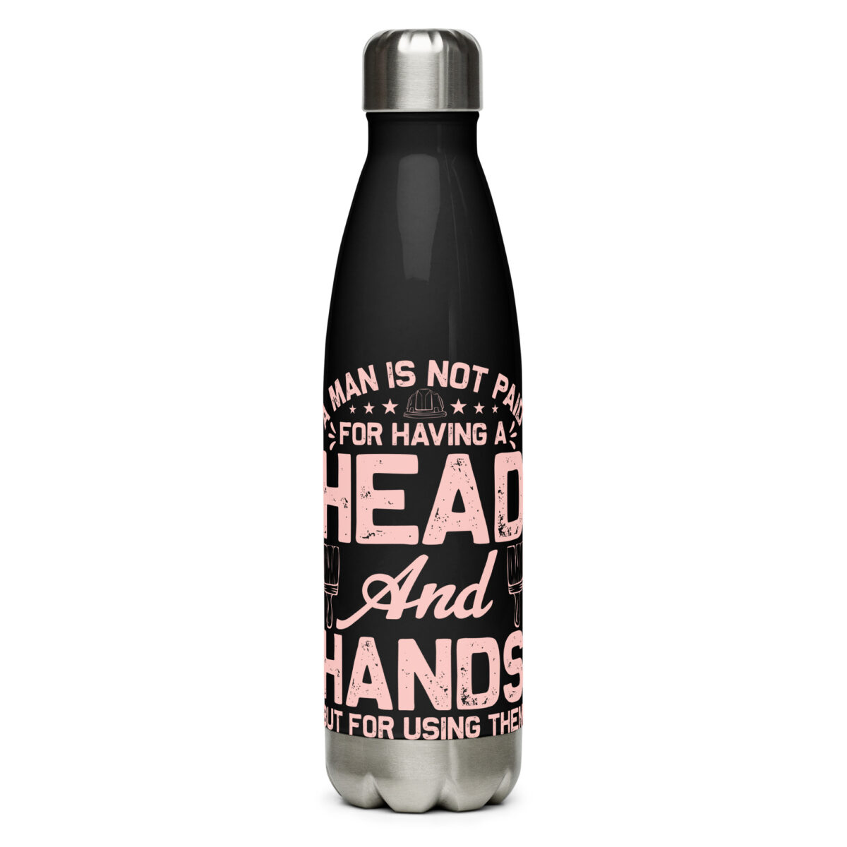 stainless steel water bottle black 17oz front 64ac3d024dd70