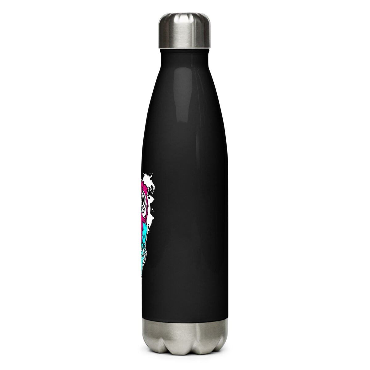 stainless steel water bottle black 17oz left 64a2c7493ed0e