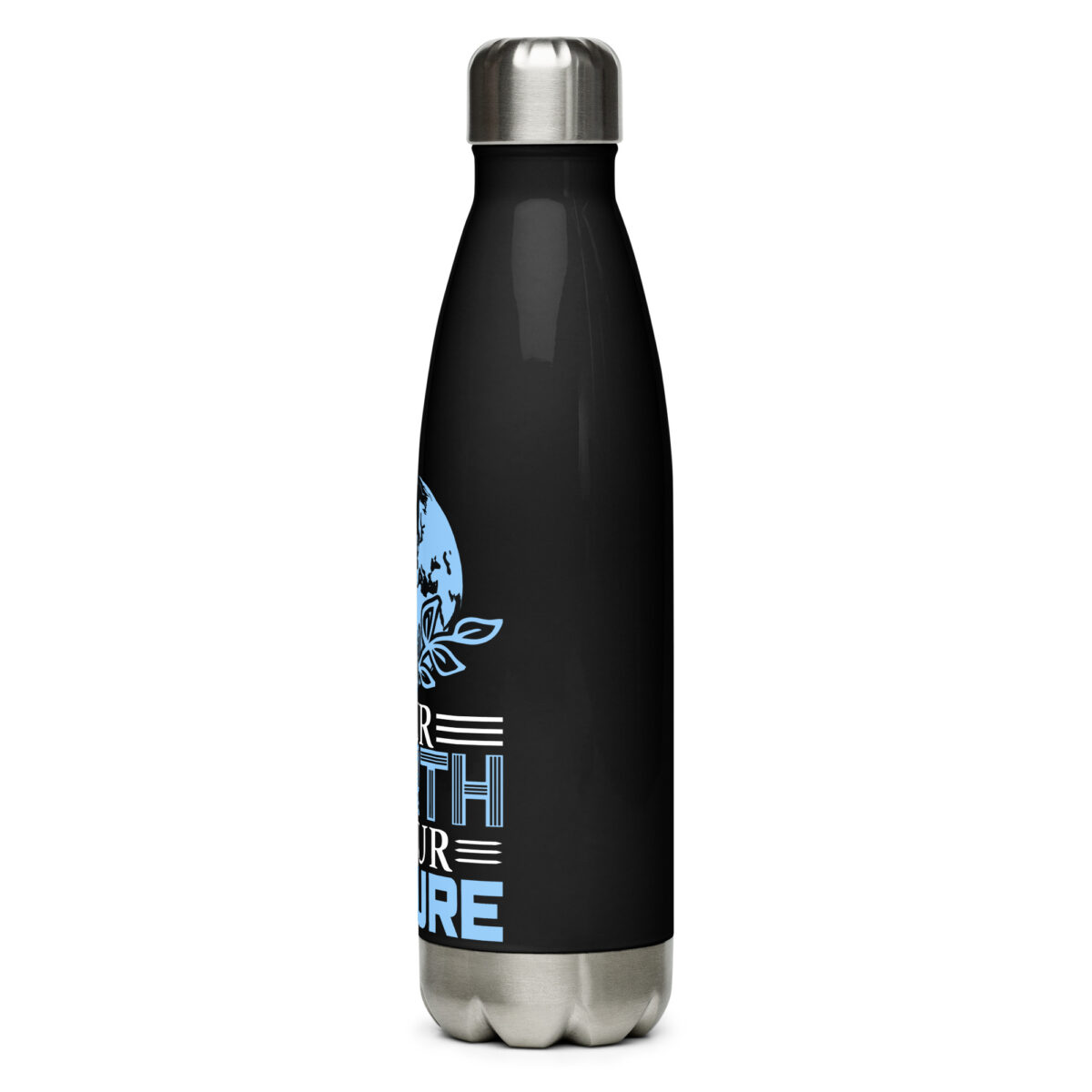 stainless steel water bottle black 17oz left 64a400755232a