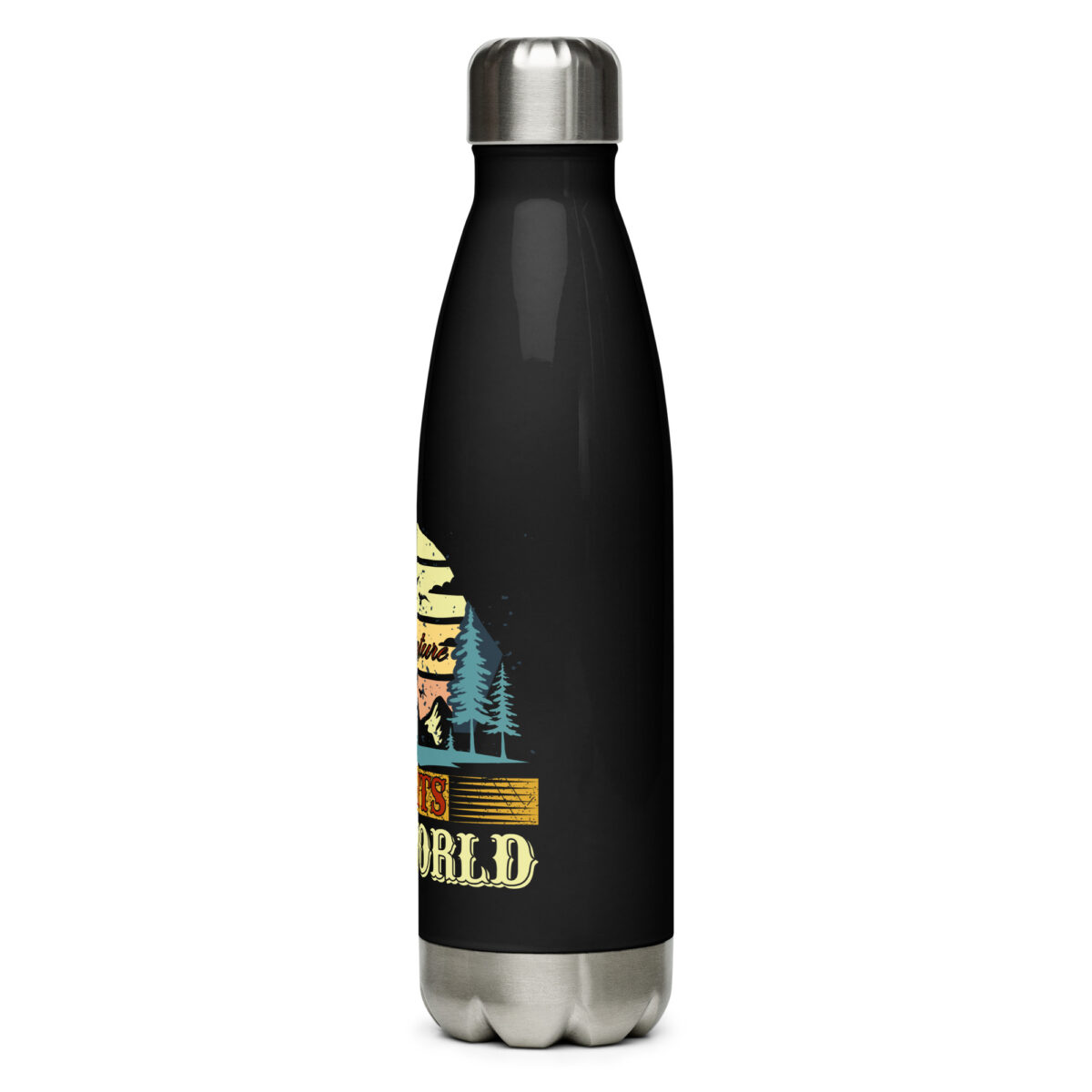 stainless steel water bottle black 17oz left 64a40f5ce747b