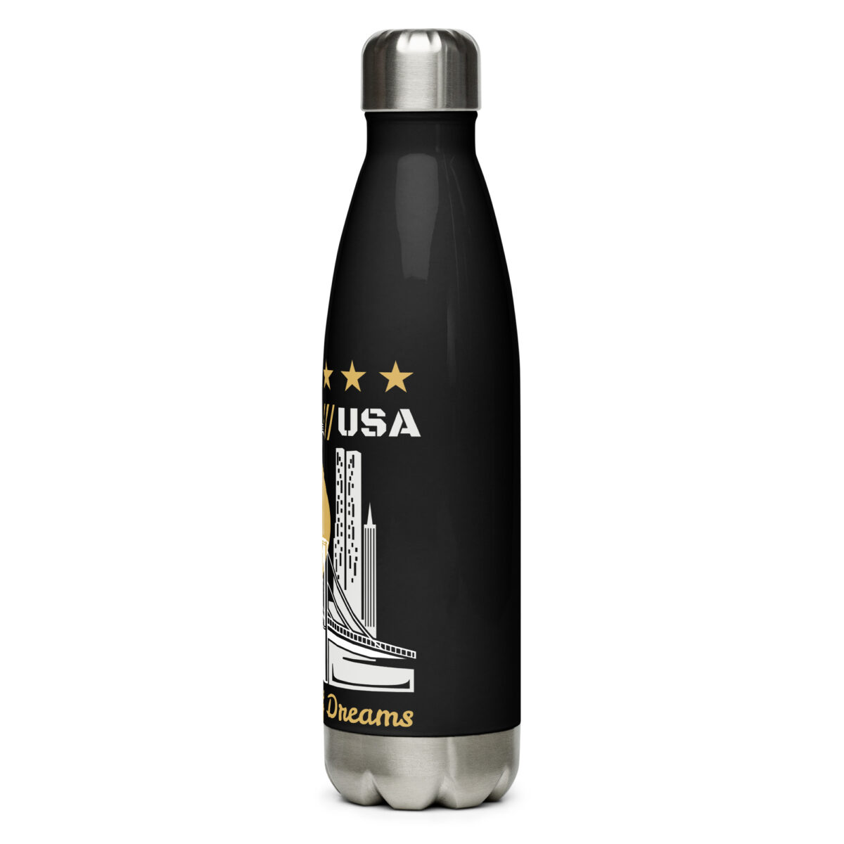 stainless steel water bottle black 17oz left 64a6942bcf076