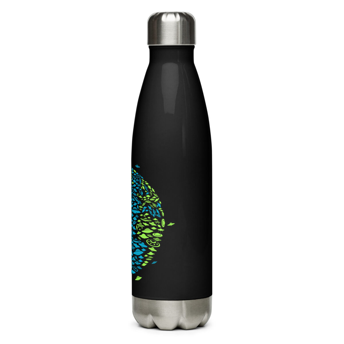 stainless steel water bottle black 17oz left 64abf39a9cb21