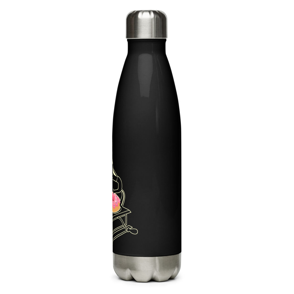 stainless steel water bottle black 17oz left 64ac235794add