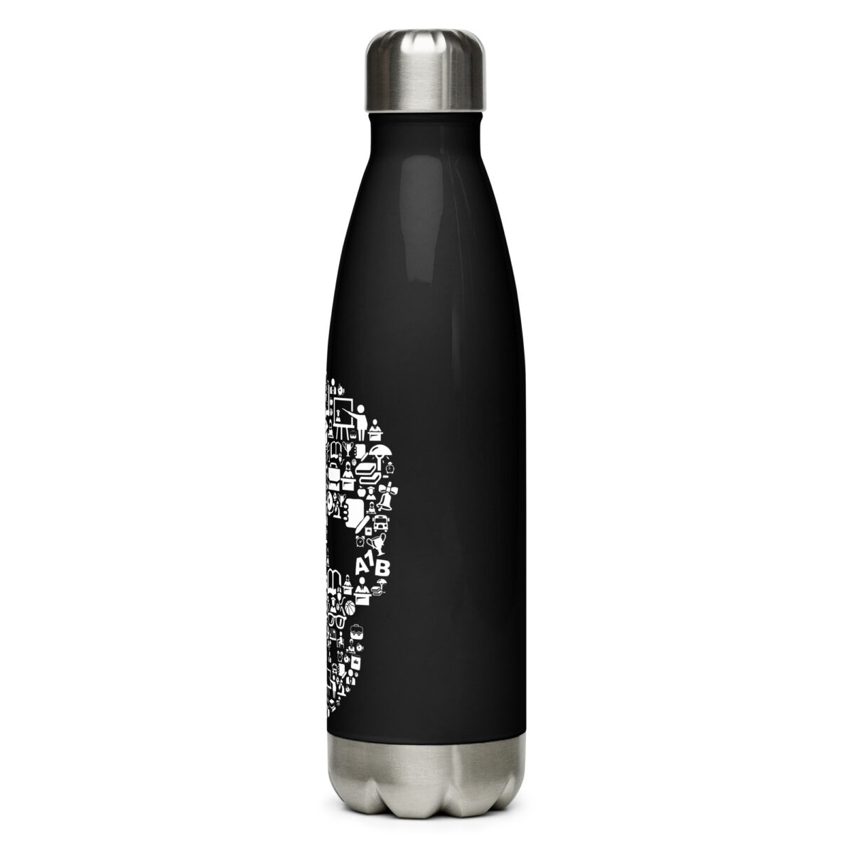 stainless steel water bottle black 17oz left 64ac3051438a1