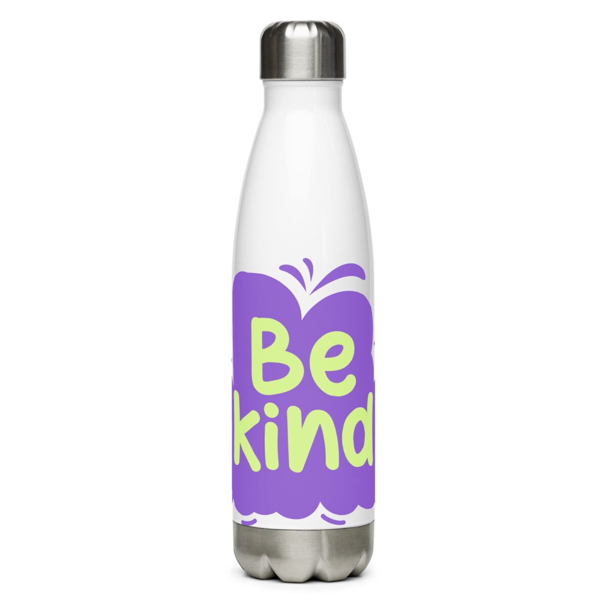 stainless steel water bottle white 17oz front 64a2aaeec43a7