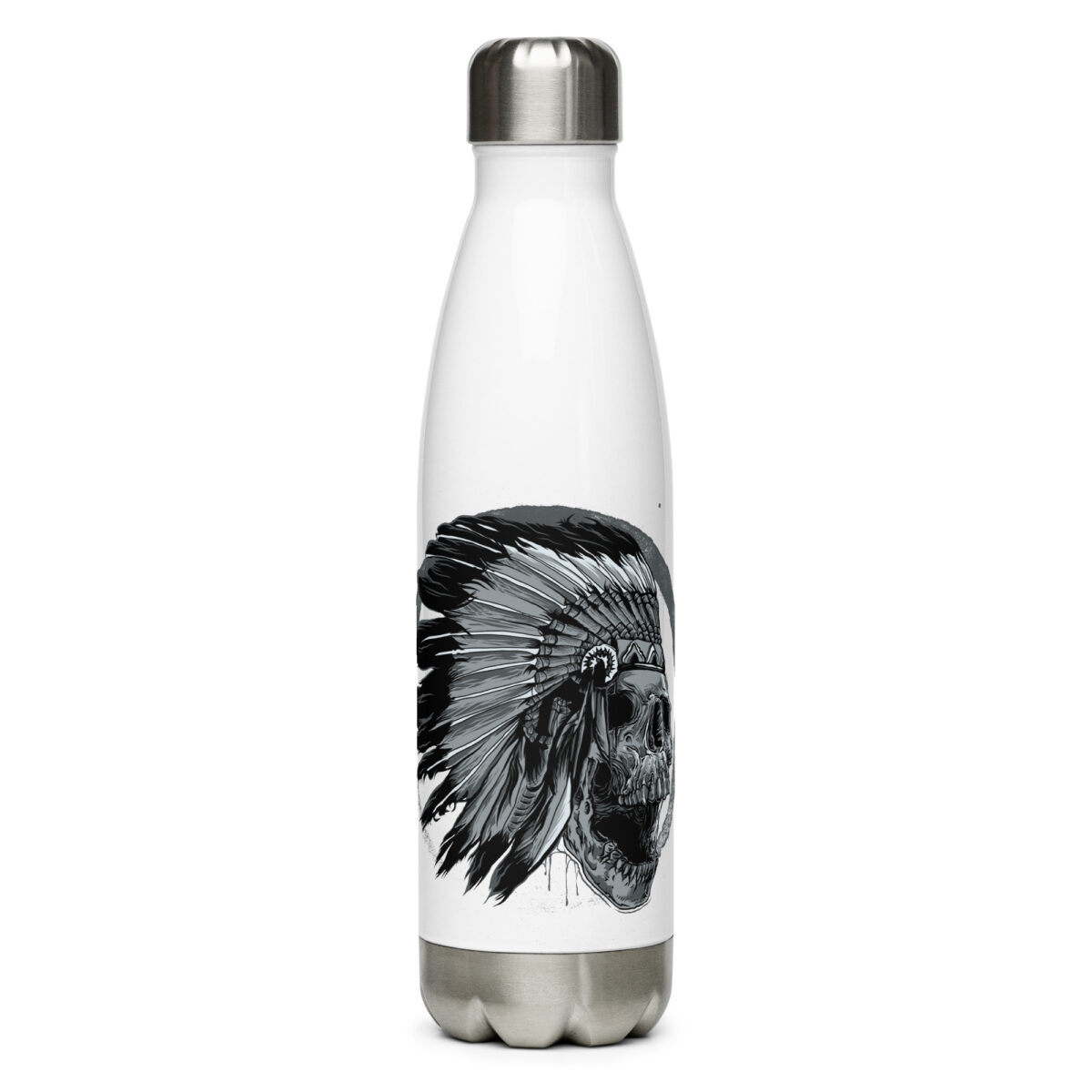 stainless steel water bottle white 17oz front 64a2c14916847