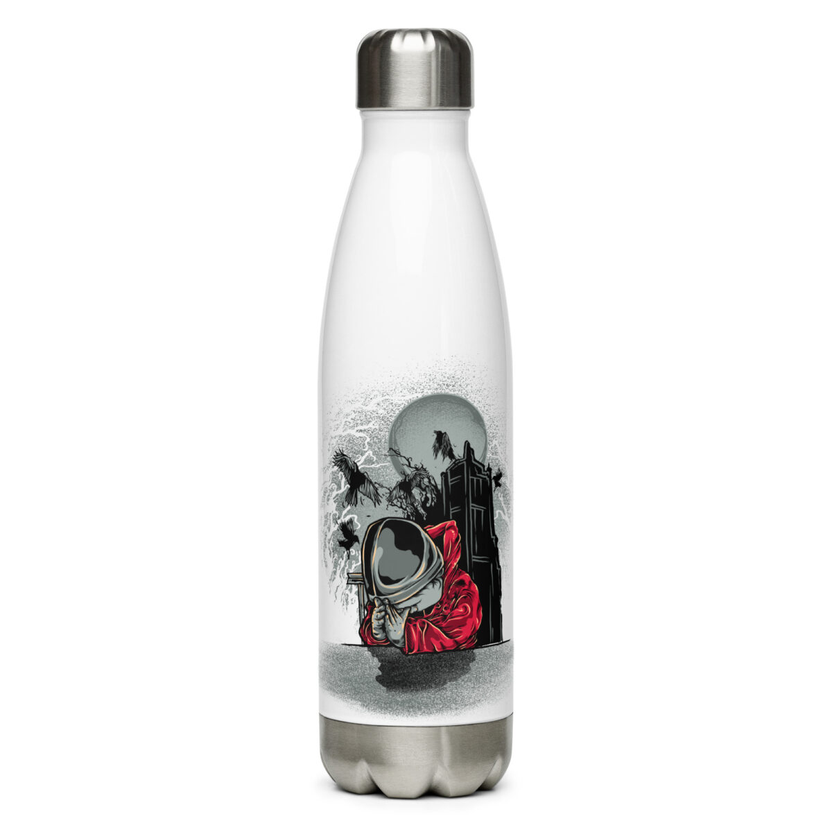 stainless steel water bottle white 17oz front 64a2c5413ab2a