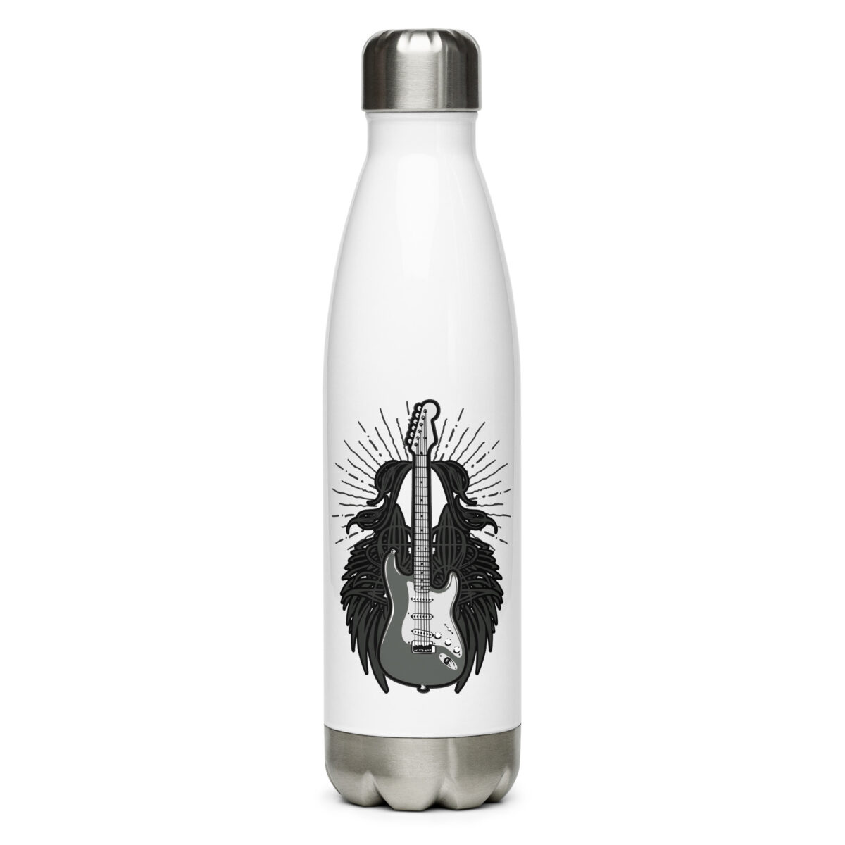 stainless steel water bottle white 17oz front 64a2f70f3b8d1