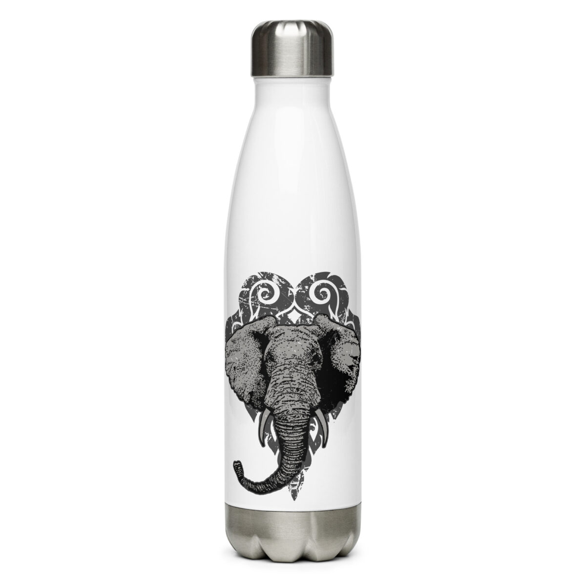 stainless steel water bottle white 17oz front 64a2fbecdcdad