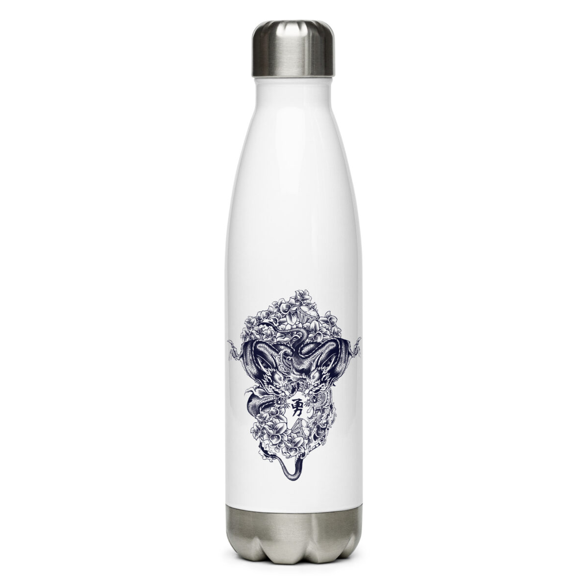 stainless steel water bottle white 17oz front 64a2fc3e1ff3a