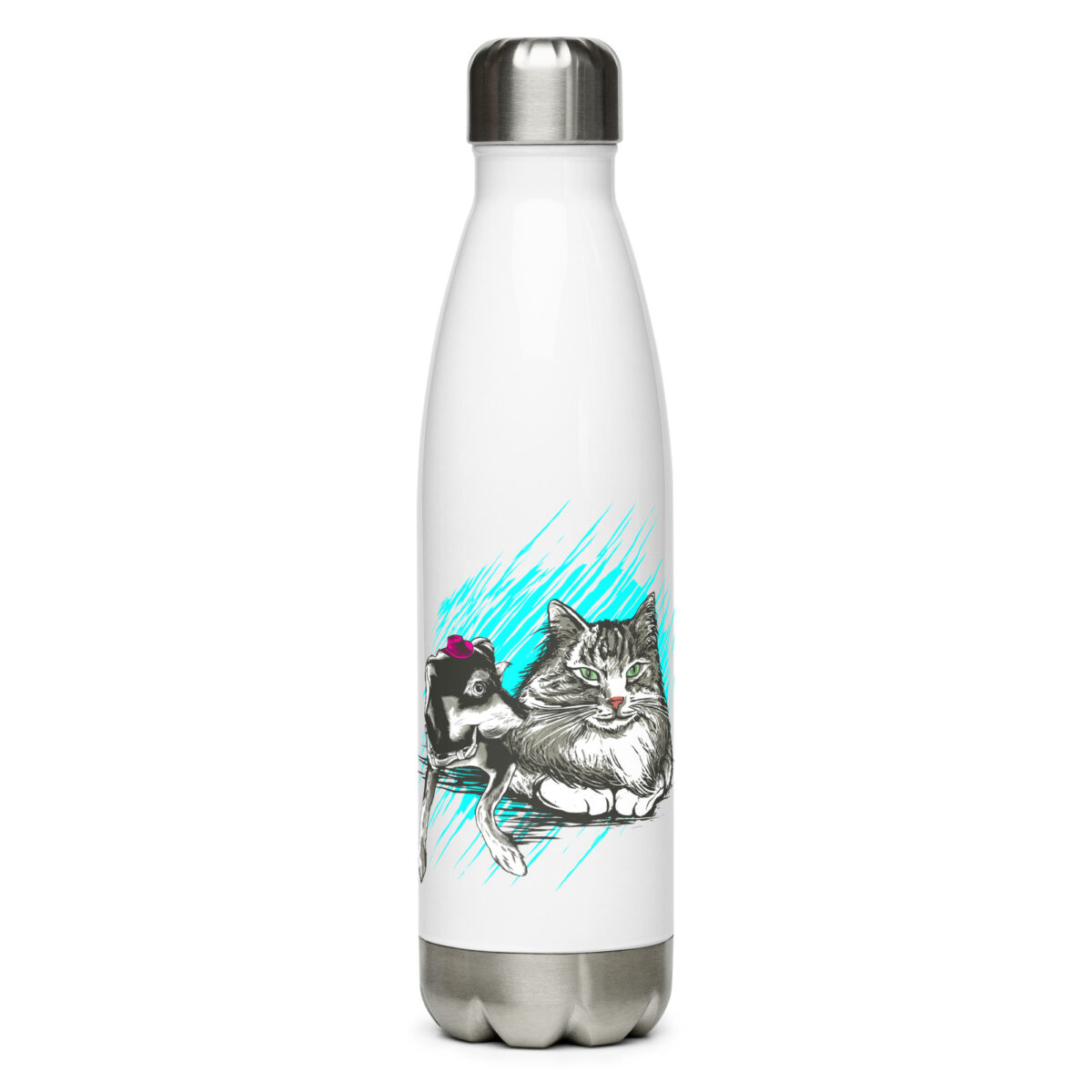 stainless steel water bottle white 17oz front 64a2ff9da05b4