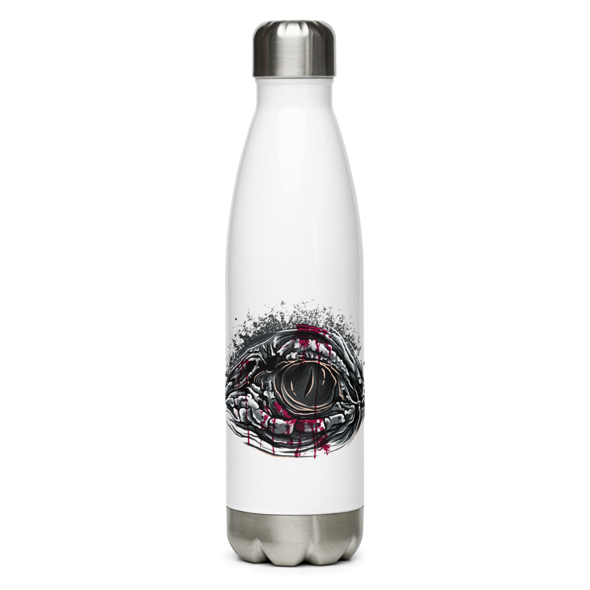 stainless steel water bottle white 17oz front 64a301107f6a8