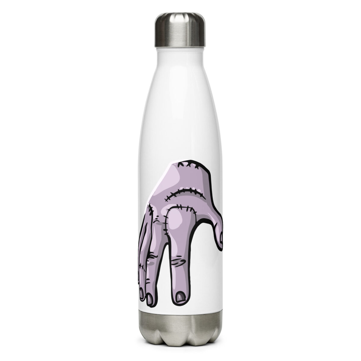 stainless steel water bottle white 17oz front 64a303f6c6b6f