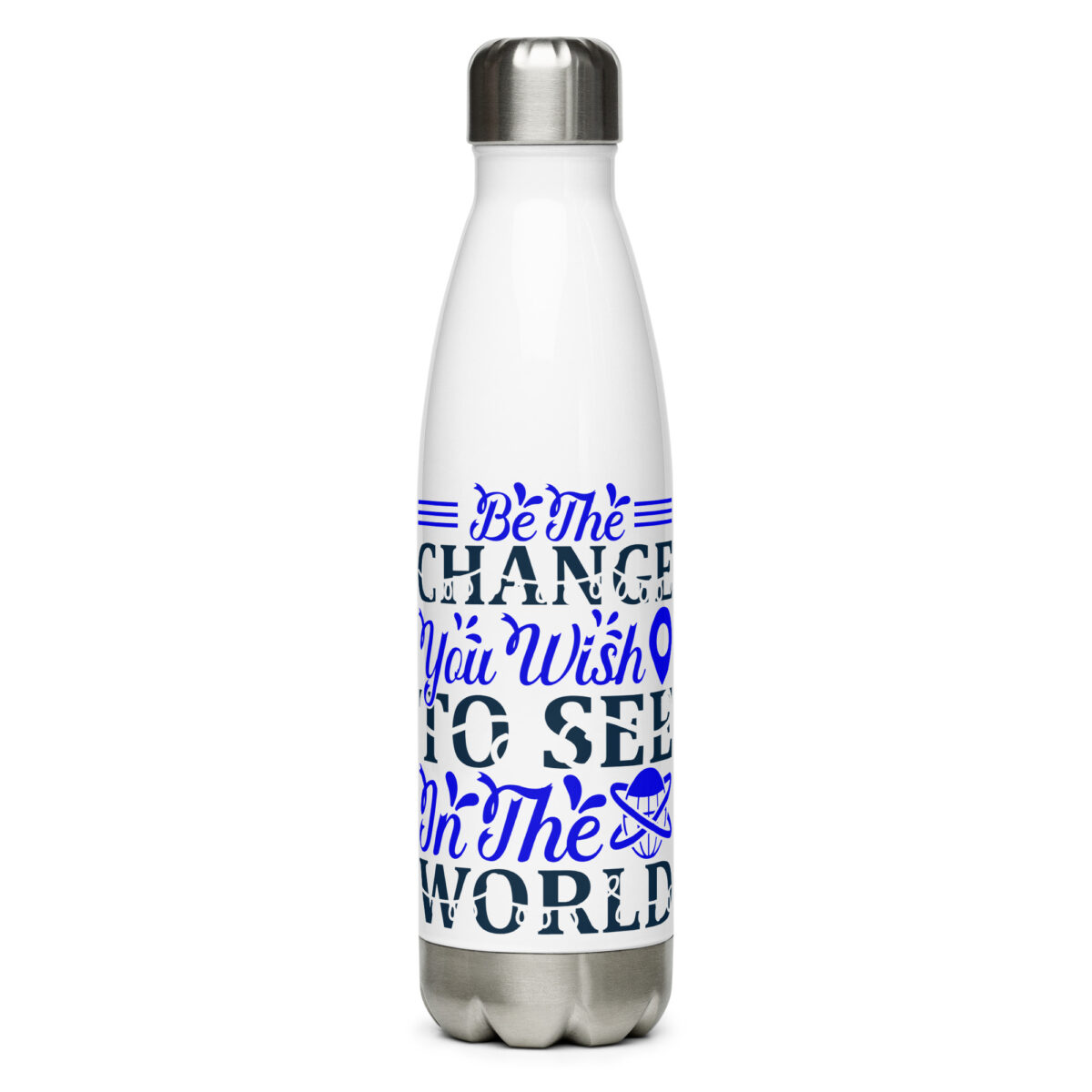 stainless steel water bottle white 17oz front 64a405343e8e2