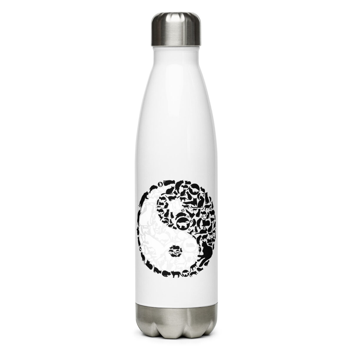 stainless steel water bottle white 17oz front 64abf1089610c