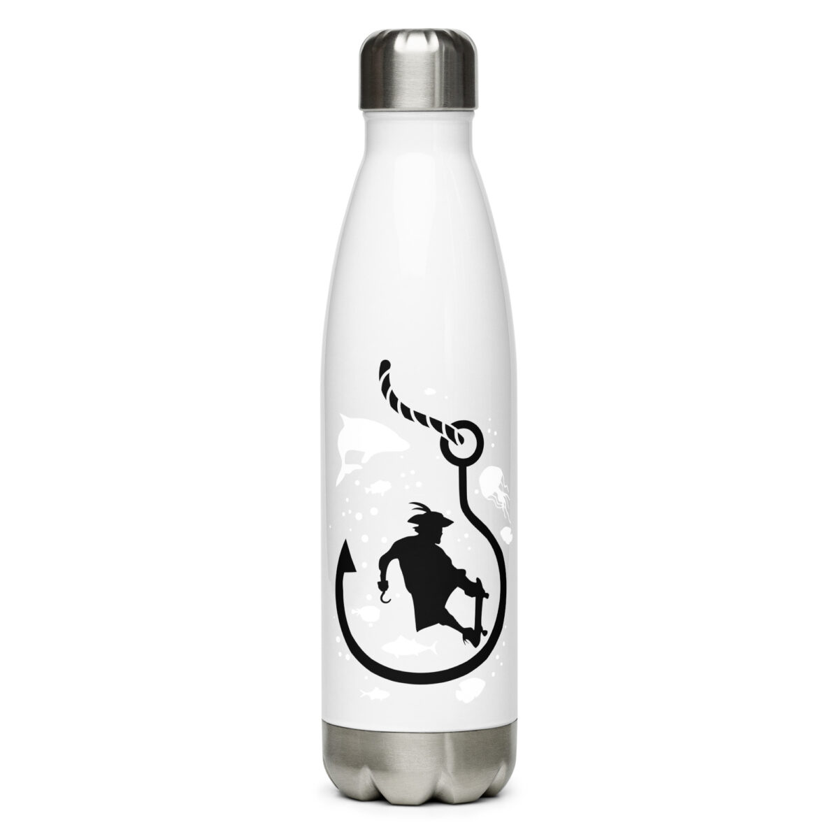 stainless steel water bottle white 17oz front 64abfad396726