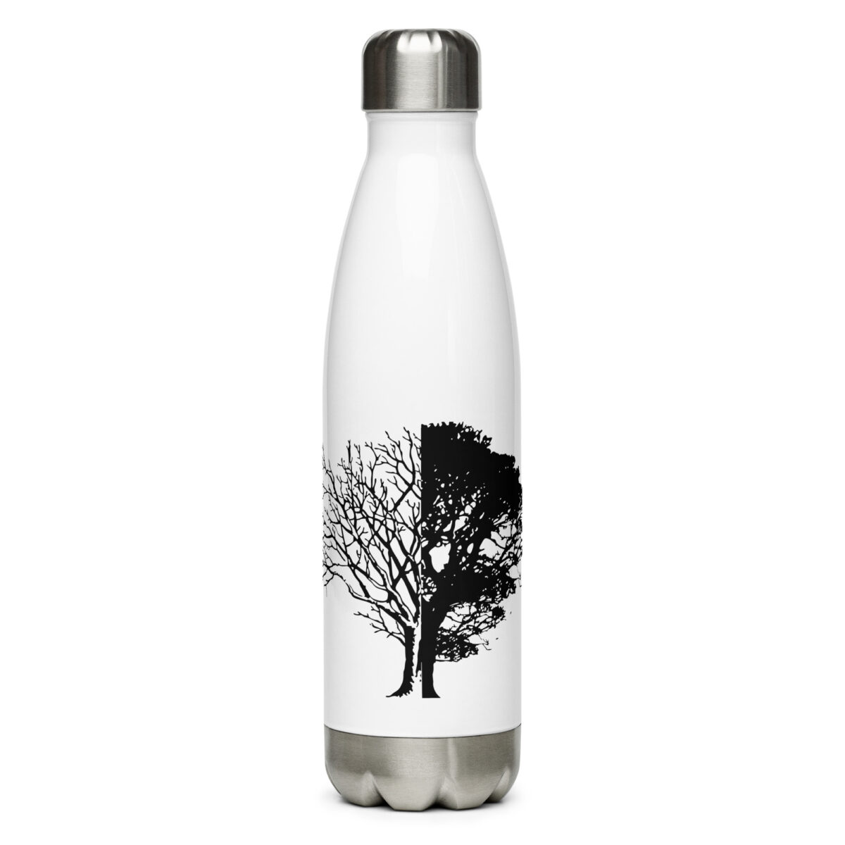 stainless steel water bottle white 17oz front 64ac03324d74b