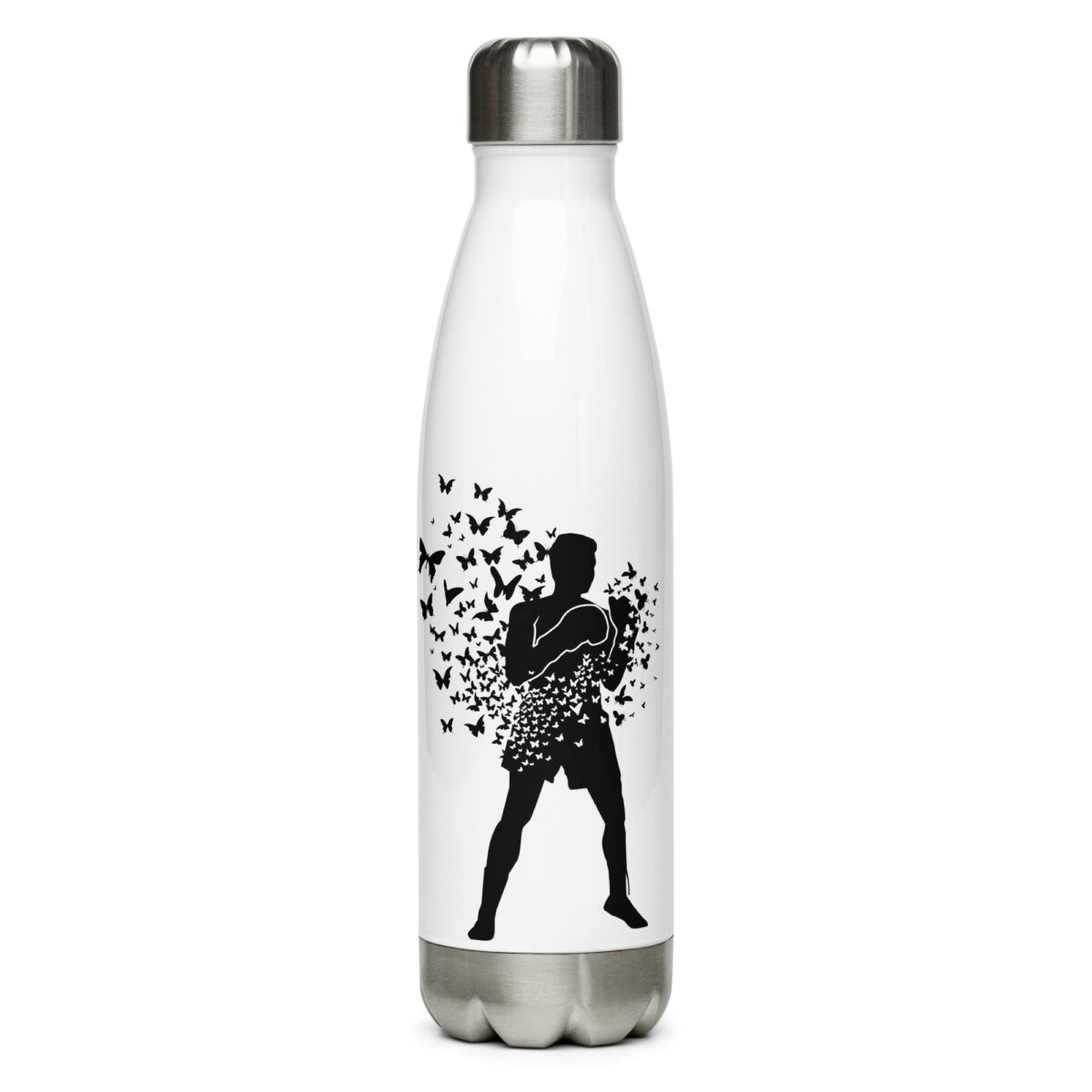 stainless steel water bottle white 17oz front 64ac283983ee0